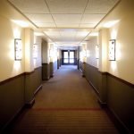 an empty hotel corridor