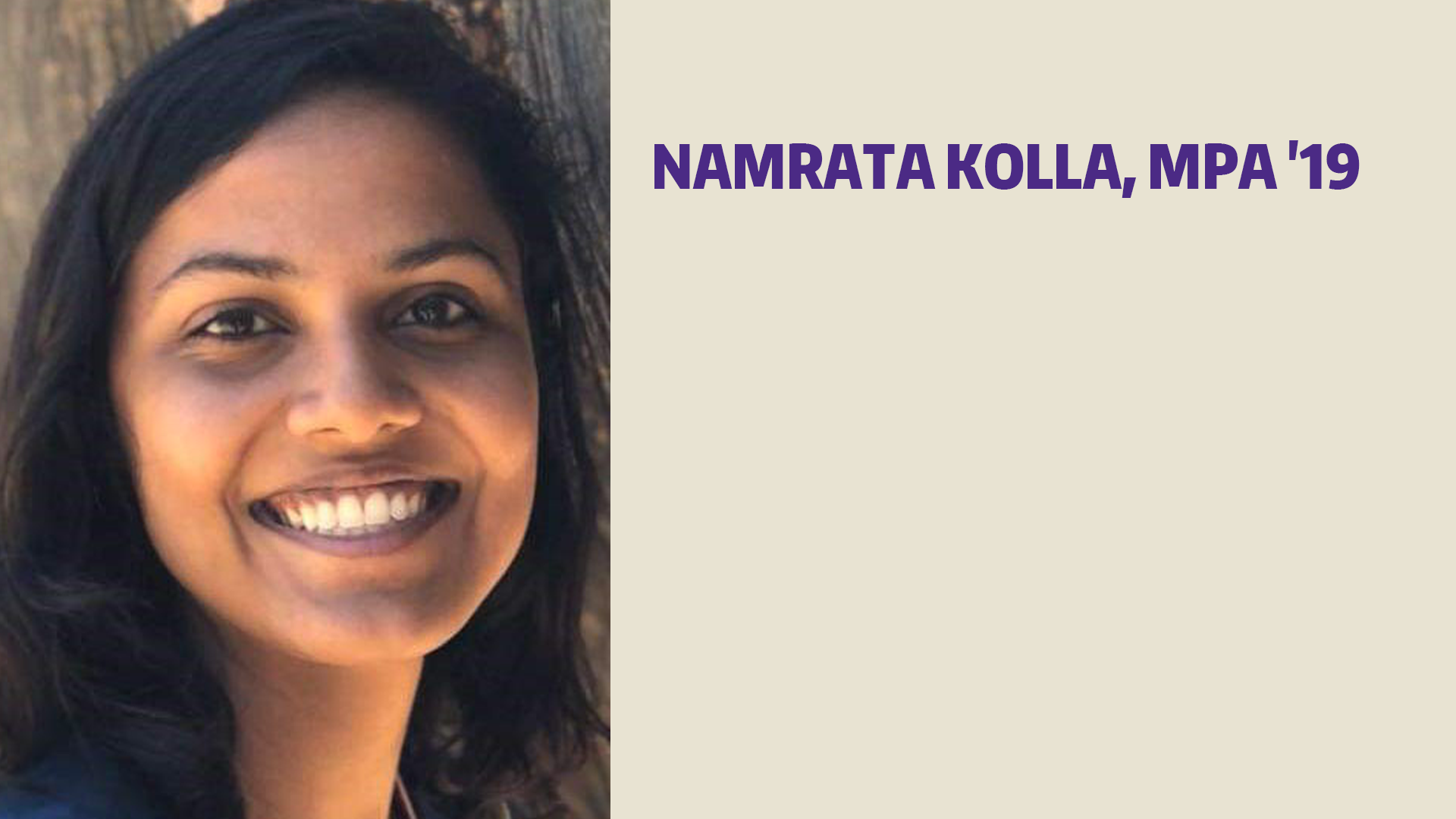Namrata Kolla, MPA '19
