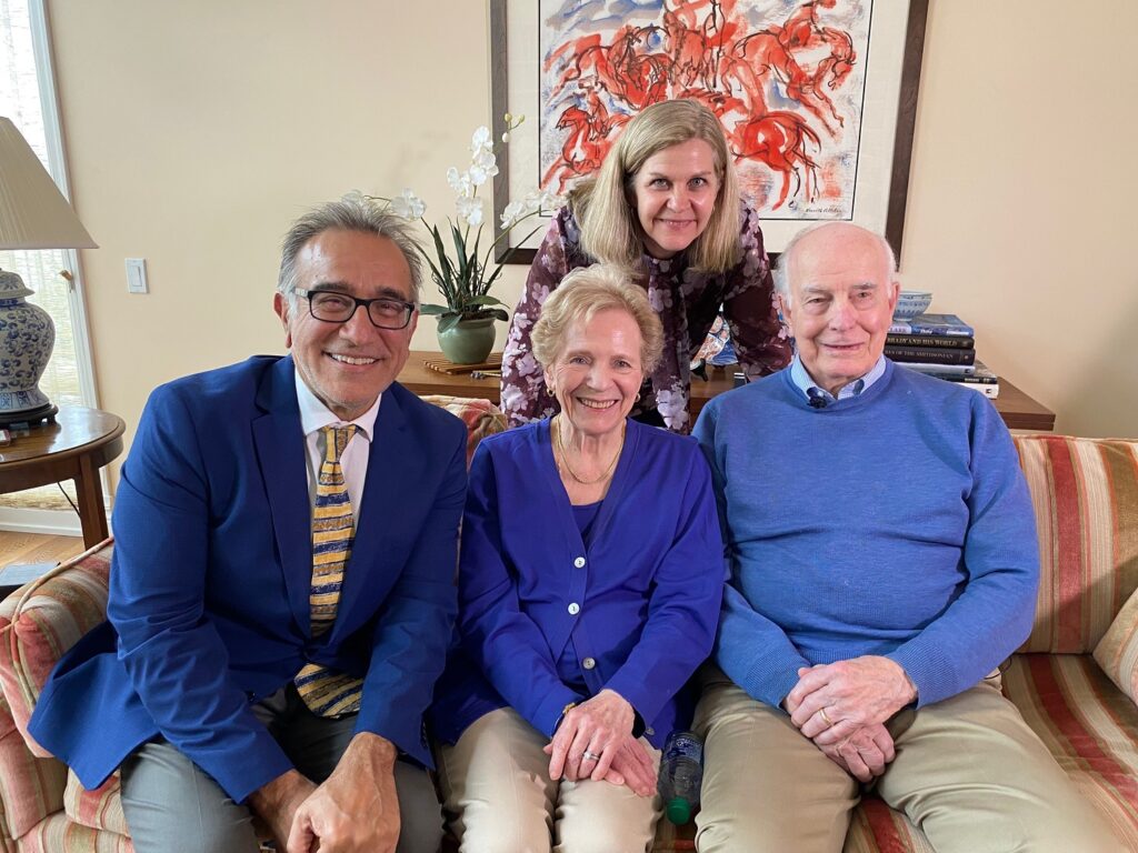 Nancy and Dan Evans with film producer John Sharify and Dean Jodi Sandfort, 2022