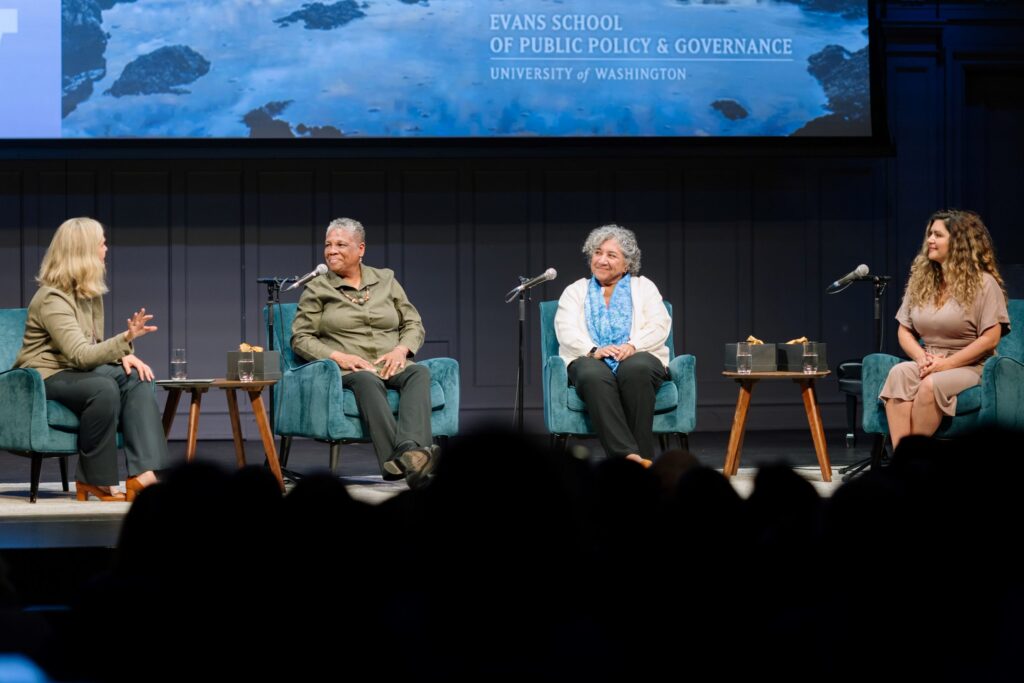 Dean Jodi and three awardees in conversation on stage