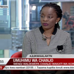 Woman on television