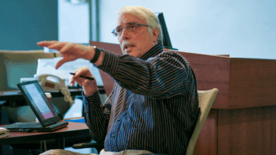 Pat Dobel in the classroom