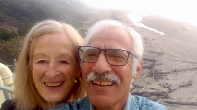 Bob with his wife, Melinda, on the Oregon coast.