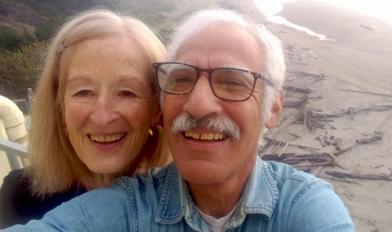 Bob with his wife, Melinda, on the Oregon coast.