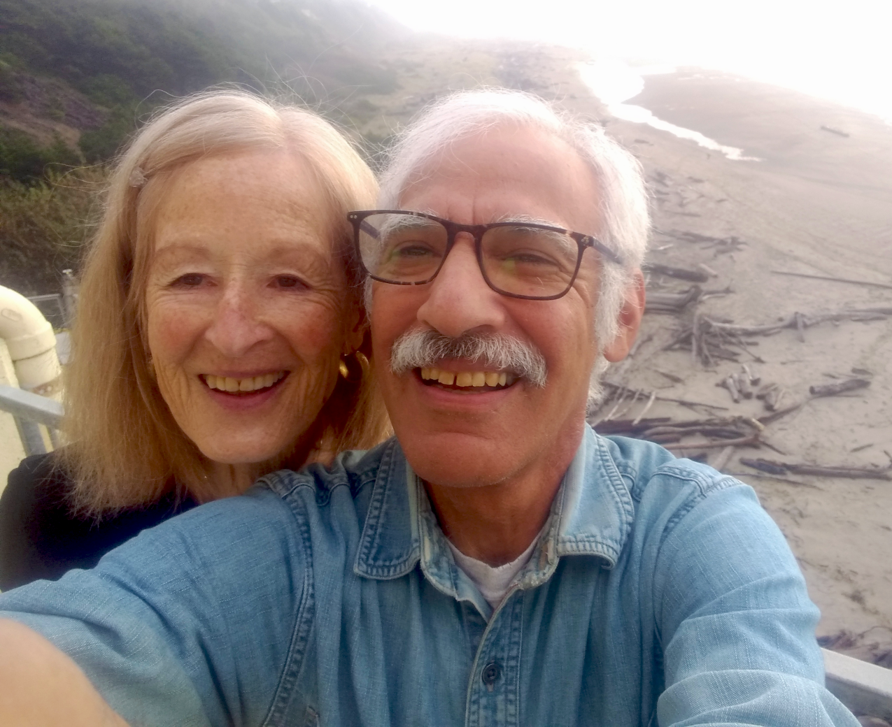 Bob with his wife, Melinda, on the Oregon coast.