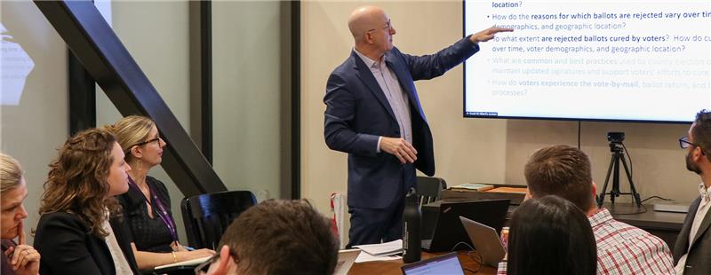 Scott Allard presenting on ballots research