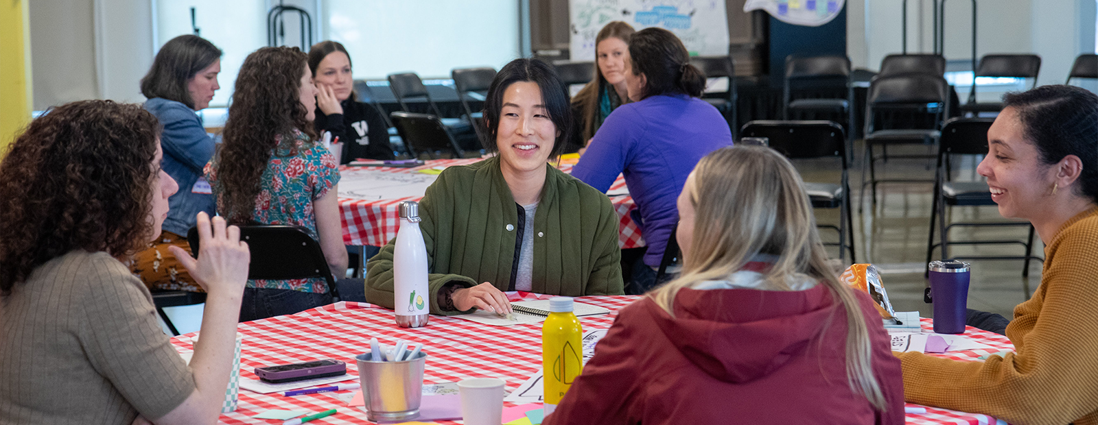 group of people discussing.